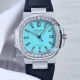 Swiss Copy Patek Philippe Nautilus 5711 Tiffany Blue Dial Diamond Bezel Black Leather Watch (5)_th.jpg
